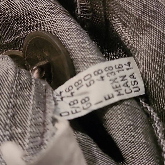 CAVITA Chambray Button Front Jacket, Grey with Pink Stitching, Western Office - Picture 12 of 14